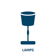 Poster - lamps icon from furniture & household collection. Filled lamps, lamp, bulb glyph icons isolated on white background. Black vector lamps sign, symbol for web design and mobile apps