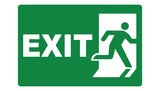 Fototapeta  - Emergency exit or fire exit sign vector design. Green emergency exit sign.