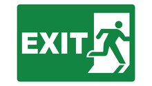 Emergency Exit Or Fire Exit Sign Vector Design. Green Emergency Exit Sign.