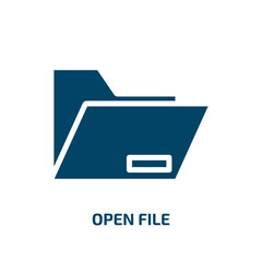 Poster - open file icon from education collection. Filled open file, document, file glyph icons isolated on white background. Black vector open file sign, symbol for web design and mobile apps