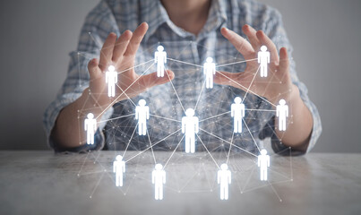 Poster - people business connection. social network. communication