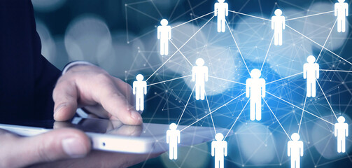 Poster - people business connection. social network. communication