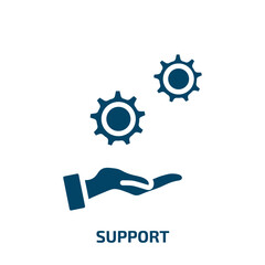 Poster - support icon from delivery and logistic collection. Filled support, communication, information glyph icons isolated on white background. Black vector support sign, symbol for web design and mobile