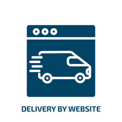 Poster - delivery by website icon from delivery and logistic collection. Filled delivery by website, delivery, business glyph icons isolated on white background. Black vector delivery by website sign, symbol