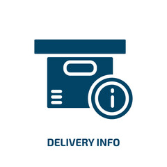Poster - delivery info icon from delivery and logistic collection. Filled delivery info, delivery, buy glyph icons isolated on white background. Black vector delivery info sign, symbol for web design and