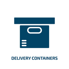 Poster - delivery containers icon from delivery and logistic collection. Filled delivery containers, box, shipping glyph icons isolated on white background. Black vector delivery containers sign, symbol for