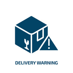 Poster - delivery warning icon from delivery and logistic collection. Filled delivery warning, delivery, shipping glyph icons isolated on white background. Black vector delivery warning sign, symbol for web