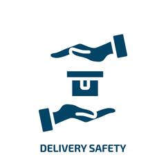 Poster - delivery safety icon from delivery and logistic collection. Filled delivery safety, safety, internet glyph icons isolated on white background. Black vector delivery safety sign, symbol for web design