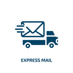 Poster - express mail icon from delivery and logistic collection. Filled express mail, mail, express glyph icons isolated on white background. Black vector express mail sign, symbol for web design and mobile