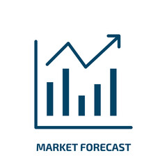Poster - market forecast icon from cryptocurrency collection. Filled market forecast, graph, forecast glyph icons isolated on white background. Black vector market forecast sign, symbol for web design and
