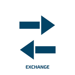 Poster - exchange icon from cryptocurrency collection. Filled exchange, bank, payment glyph icons isolated on white background. Black vector exchange sign, symbol for web design and mobile apps