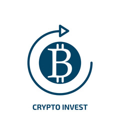 Poster - crypto invest icon from cryptocurrency collection. Filled crypto invest, payment, finance glyph icons isolated on white background. Black vector crypto invest sign, symbol for web design and mobile