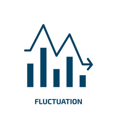 Poster - fluctuation icon from cryptocurrency collection. Filled fluctuation, business, graph glyph icons isolated on white background. Black vector fluctuation sign, symbol for web design and mobile apps