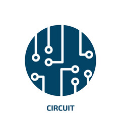 Poster - circuit icon from cryptocurrency collection. Filled circuit, digital, business glyph icons isolated on white background. Black vector circuit sign, symbol for web design and mobile apps