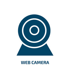 Poster - web camera icon from electrian connections collection. Filled web camera, camera, communication glyph icons isolated on white background. Black vector web camera sign, symbol for web design and mobile