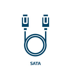 Poster - sata icon from electronic devices collection. Filled sata, data, computer glyph icons isolated on white background. Black vector sata sign, symbol for web design and mobile apps