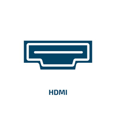 Poster - hdmi icon from electronic devices collection. Filled hdmi, video, technology glyph icons isolated on white background. Black vector hdmi sign, symbol for web design and mobile apps