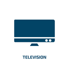 Poster - television icon from electronic devices collection. Filled television, computer, technology glyph icons isolated on white background. Black vector television sign, symbol for web design and mobile