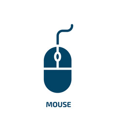 Poster - mouse icon from electronic devices collection. filled mouse, arrow, internet glyph icons isolated on
