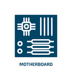 Poster - motherboard icon from electronic devices collection. Filled motherboard, computer, hardware glyph icons isolated on white background. Black vector motherboard sign, symbol for web design and mobile