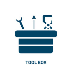 Poster - tool box icon from construction collection. Filled tool box, work, tool glyph icons isolated on white background. Black vector tool box sign, symbol for web design and mobile apps