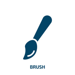 Poster - brush icon from construction collection. Filled brush, tool, paint glyph icons isolated on white background. Black vector brush sign, symbol for web design and mobile apps