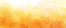 Orange Yellow Watercolor Gradient Background With Clouds Texture	
