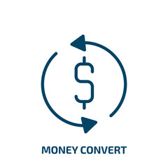 Poster - money convert icon from business collection. Filled money convert, convert, dollar glyph icons isolated on white background. Black vector money convert sign, symbol for web design and mobile apps