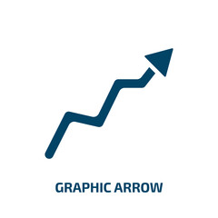 Poster - graphic arrow icon from business collection. Filled graphic arrow, arrow, collection glyph icons isolated on white background. Black vector graphic arrow sign, symbol for web design and mobile apps