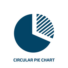 Poster - circular pie chart icon from business collection. Filled circular pie chart, pie, presentation glyph icons isolated on white background. Black vector circular pie chart sign, symbol for web design and