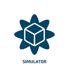 Poster - simulator icon from astronomy collection. Filled simulator, simulation, technology glyph icons isolated on white background. Black vector simulator sign, symbol for web design and mobile apps