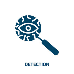 Poster - detection icon from artificial intellegence and future technology collection. Filled detection, search, protection glyph icons isolated on white background. Black vector detection sign, symbol for web