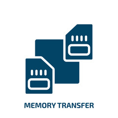 Poster - memory transfer icon from artificial intellegence and future technology collection. Filled memory transfer, memory, storage glyph icons isolated on white background. Black vector memory transfer sign,