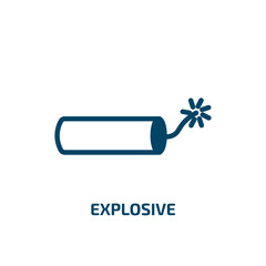 Poster - explosive icon from army and war collection. Filled explosive, explosion, explode glyph icons isolated on white background. Black vector explosive sign, symbol for web design and mobile apps