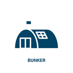 Poster - bunker icon from army and war collection. Filled bunker, safety, round glyph icons isolated on white background. Black vector bunker sign, symbol for web design and mobile apps