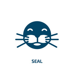 Poster - seal icon from animals collection. Filled seal, quality, badge glyph icons isolated on white background. Black vector seal sign, symbol for web design and mobile apps