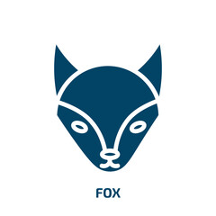 Poster - fox icon from animals collection. Filled fox, simple, zoo glyph icons isolated on white background. Black vector fox sign, symbol for web design and mobile apps