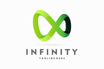 Wall Mural - green infinity icon vector logo design