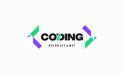 Wall Mural - coding logo designs template, modern code logo for programmer