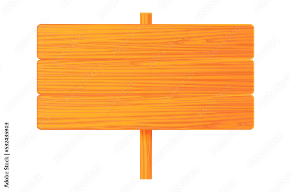 Vector illustration of wooden road sign isolated on white background ...