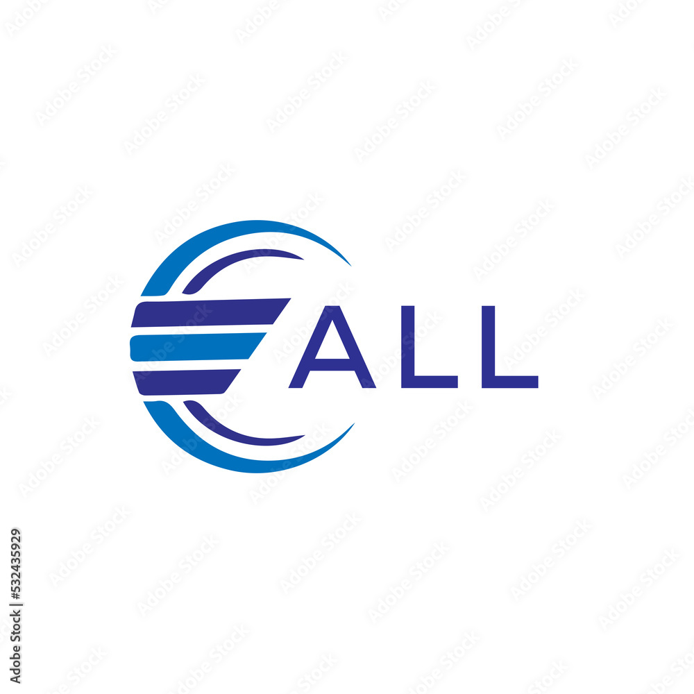 ALL letter logo. ALL blue image on white background. ALL vector logo ...