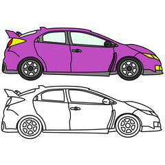 Wall Mural - car vector image for coloring book.
