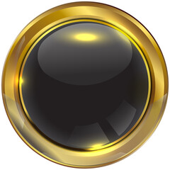 Wall Mural - Button web glossy black Gold