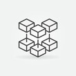 Blockchain outline vector concept minimal icon - Block Chain Technology sign