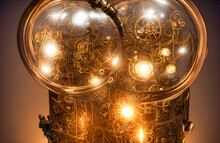 Fantasy Steampunk Design. Abstract Background. Concept. 3d