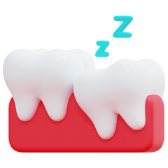 Sticker - wisdom tooth 3d render icon illustration