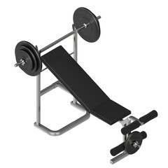 Wall Mural - 3D rendering illustration of a weight bench gym equipment