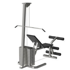 Wall Mural - 3D rendering illustration of a pectoral and leg bench machine gym equipment