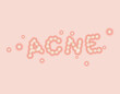 Acne lettering. Pimple lettersTypography. whelk typography Vector illustration