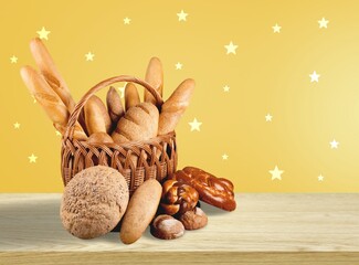 Wall Mural - Tasty fresh Baked goods of different types